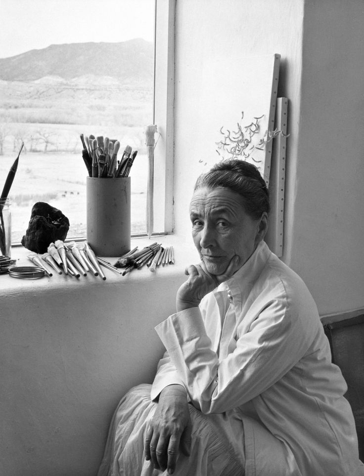 Georgia O'Keefe in her home.