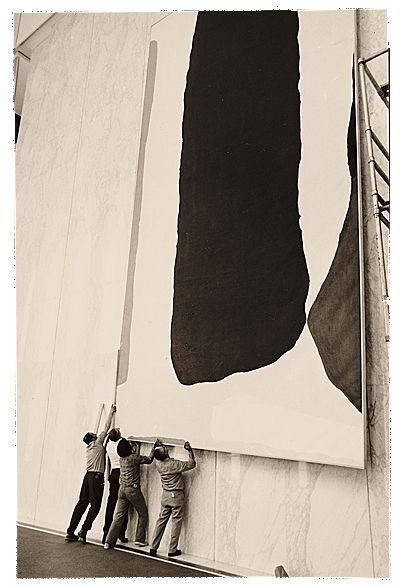 Hanging the work of Helen Frankenthaler